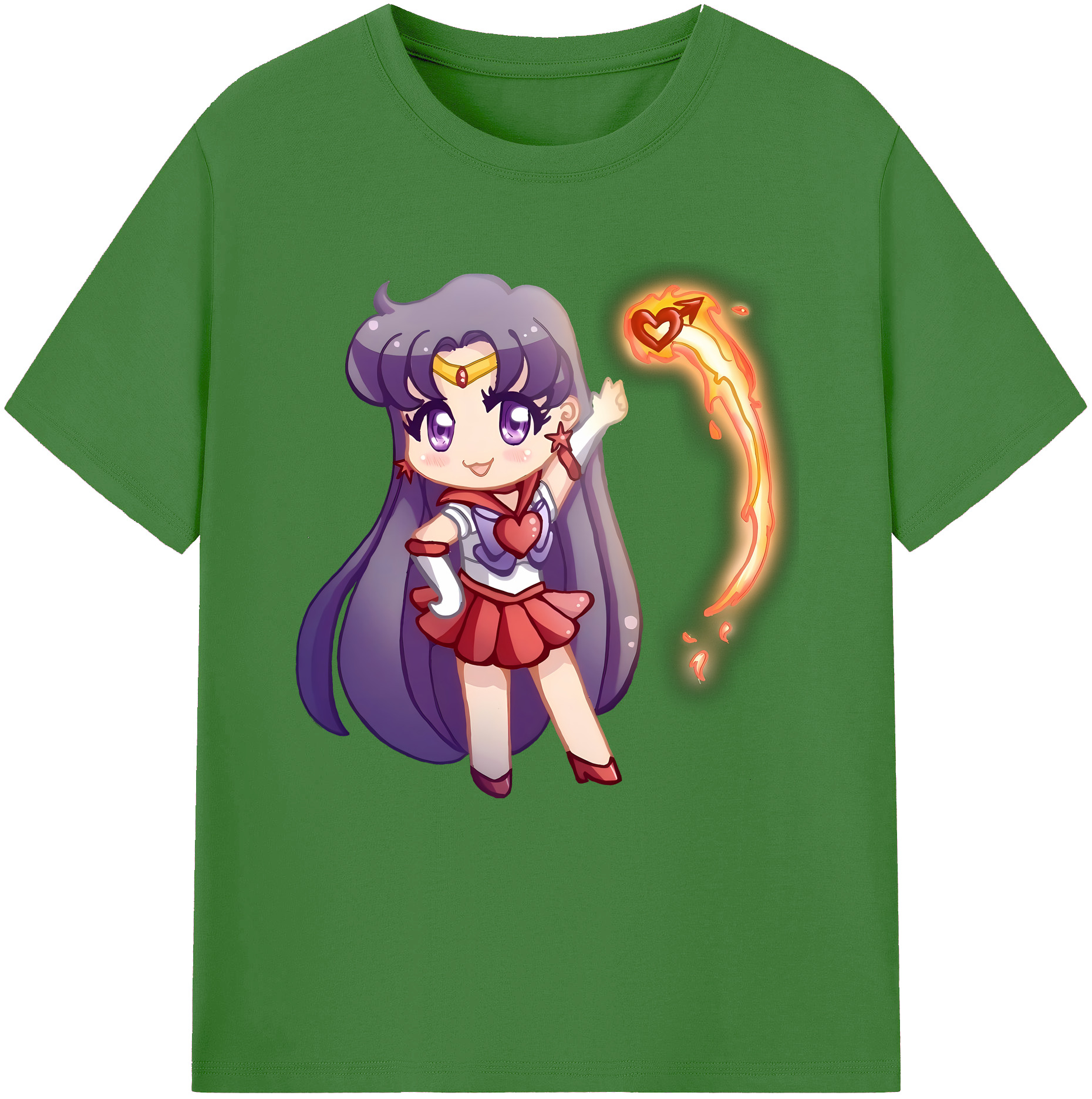 （画像用） 美少女戦士セーラームーン 火野レイ ひの レイ Sailor Moon Hino Rei （セーラーマーズ,Sailor Mars） レディースカジュアルプリントTシャツ（綿100％）